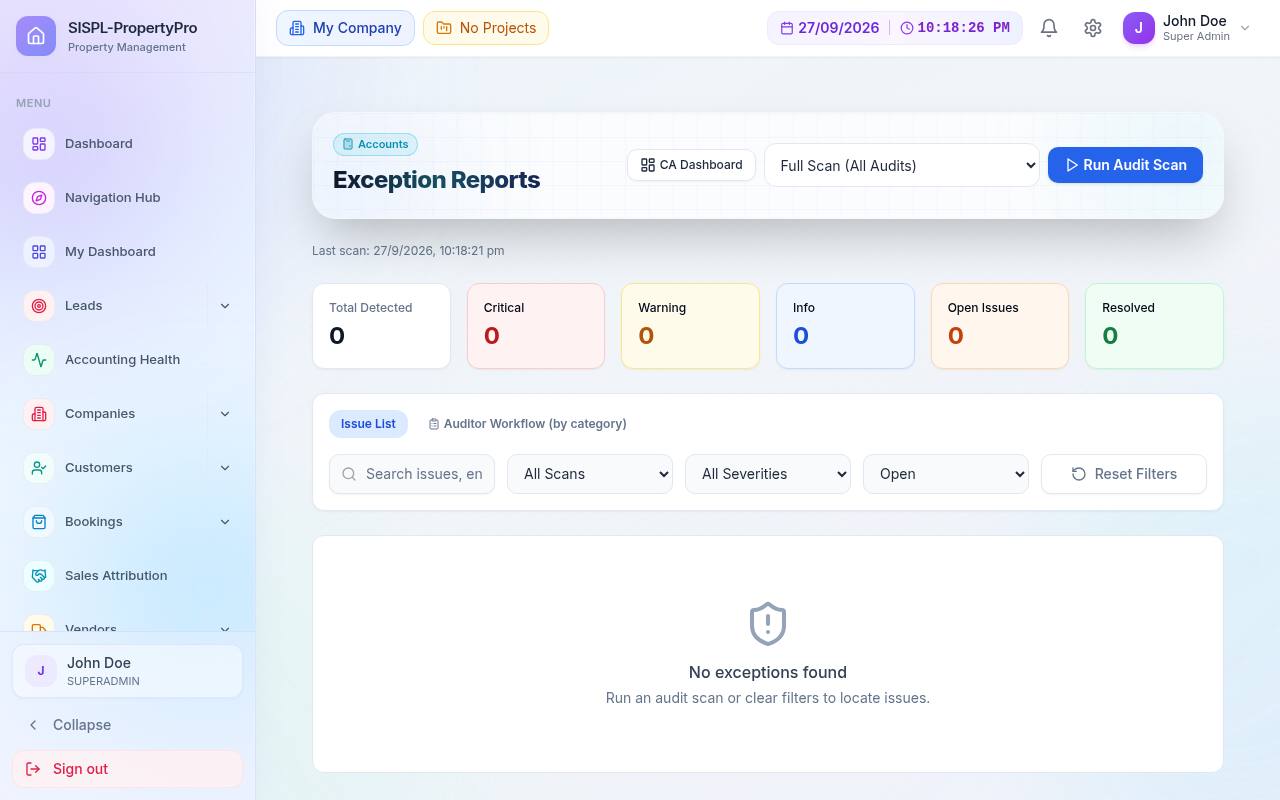 Exception reports