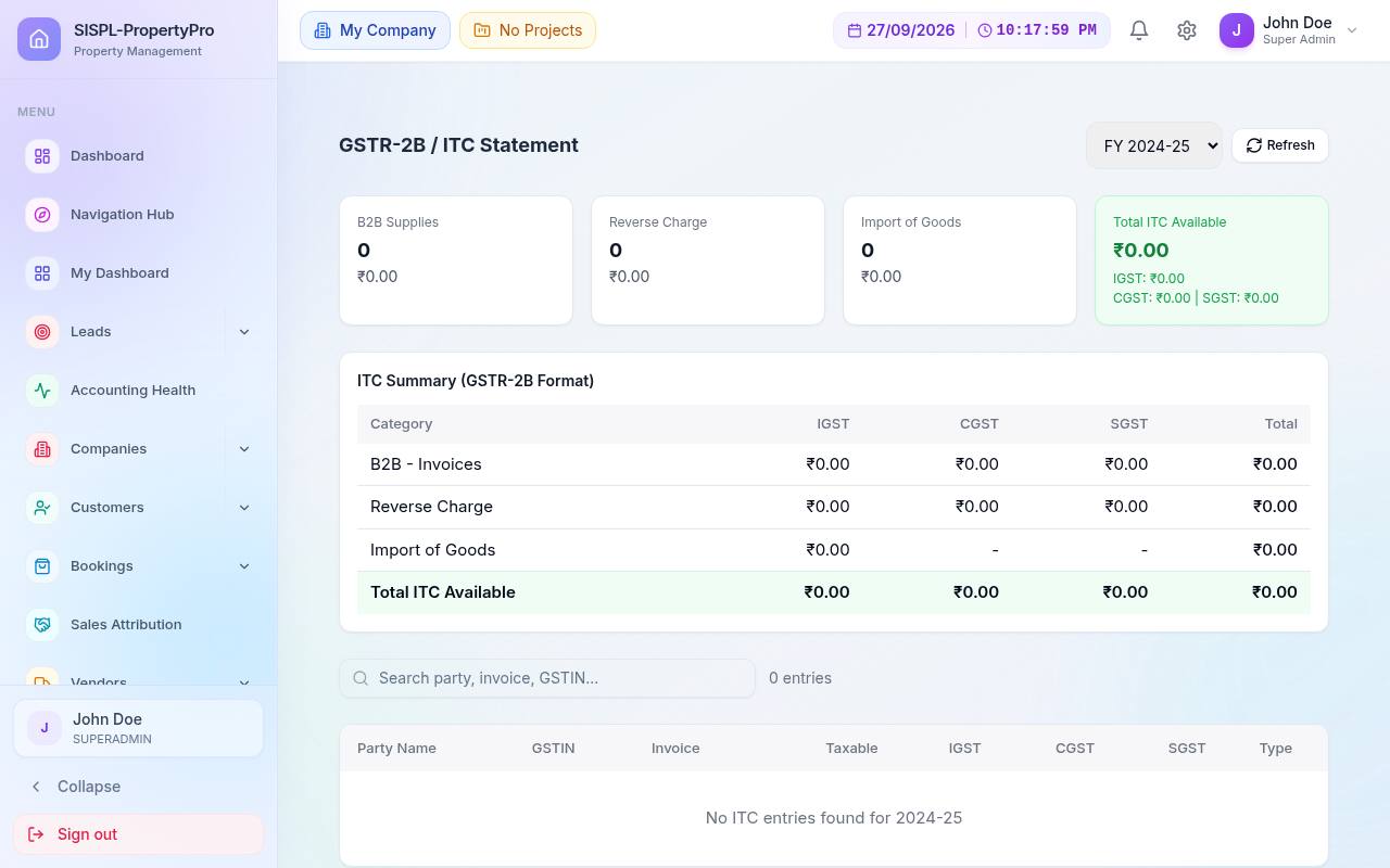 GSTR-2B ITC statement