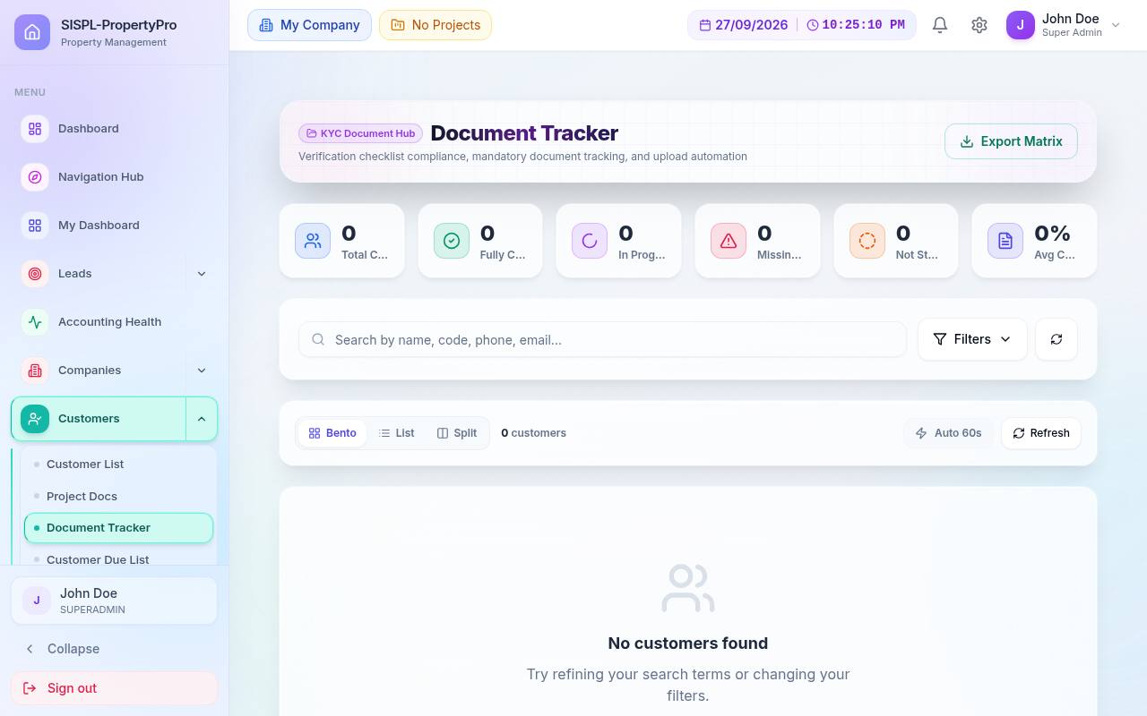 Customer document tracker